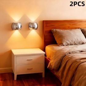 2PCS Bedroom/Living Room Lights, Motion Sensor, Luxurious Style, 60-Day Battery Life, 3 Lighting Modes, Magnetic Installation, Ideal For Stairs, (Option: Silver2PCS)